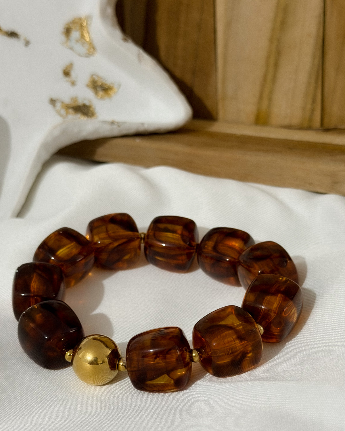 Bracelet "Ambre marron"