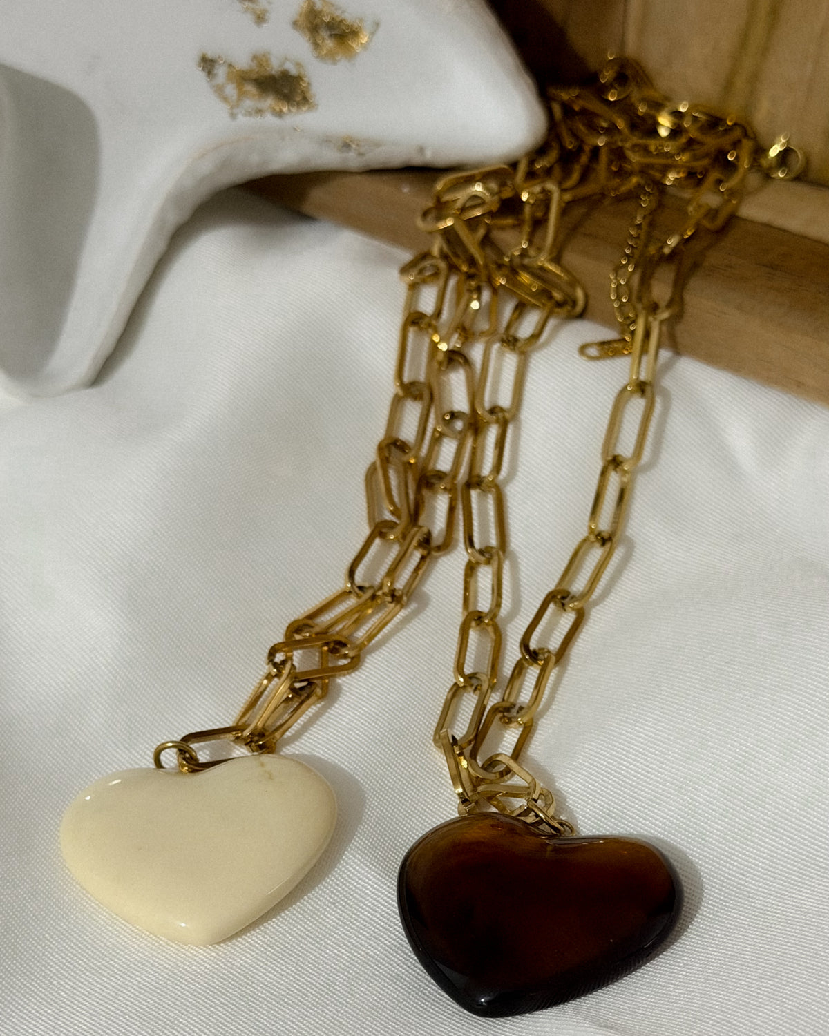 Collier "Coeur Ambre"