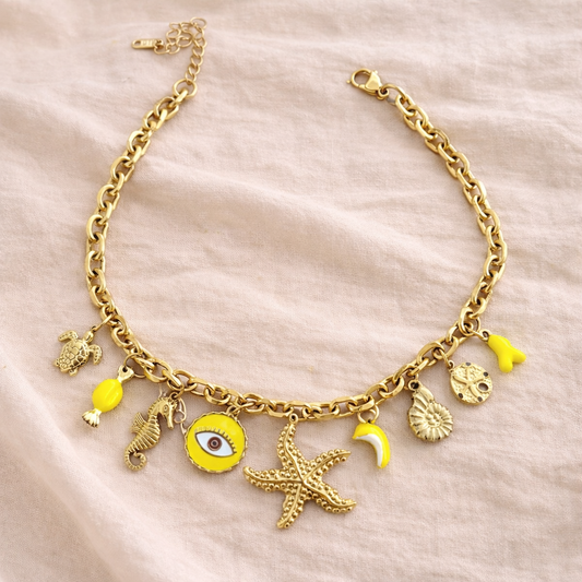 Collier charms "Jaune"