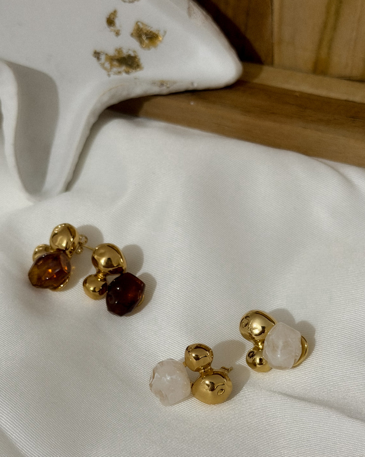 Boucles d'oreille "Pierre d'Ambre"