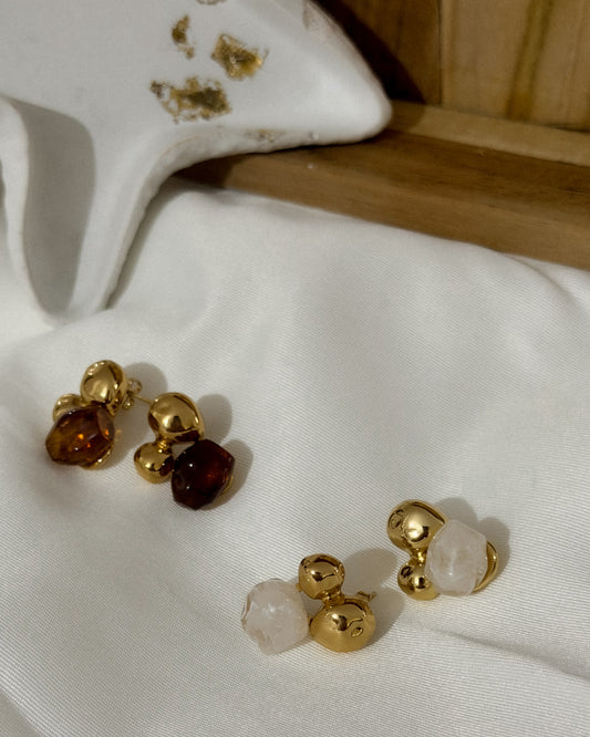 Boucles d'oreille "Pierre d'Ambre"