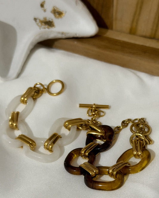 Bracelet "Médaillons Ambre"
