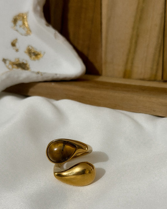 Bague "Double Ambre"
